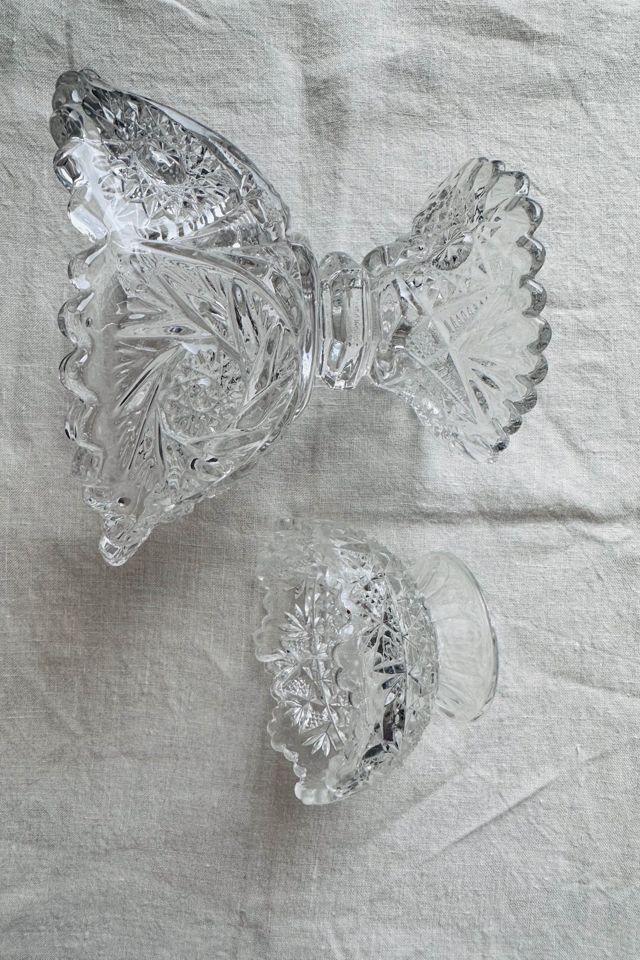 Vintage Set of Two Cut Glass Compote Dishes Selected by KA.TL.AK #2