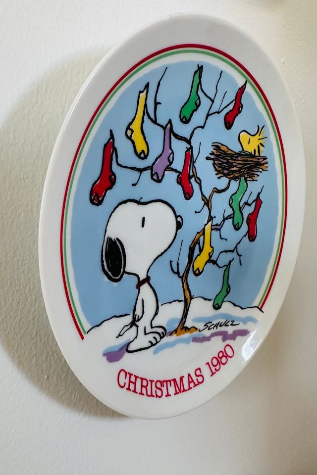 Vintage Decorative 1980 Snoopy Christmas Plate Selected by KA.TL.AK