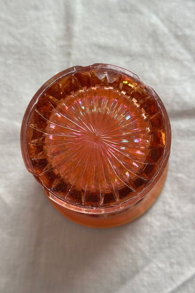 Vintage Orange Carnival Glass Tumbler Selected by KA.TL.AK #3