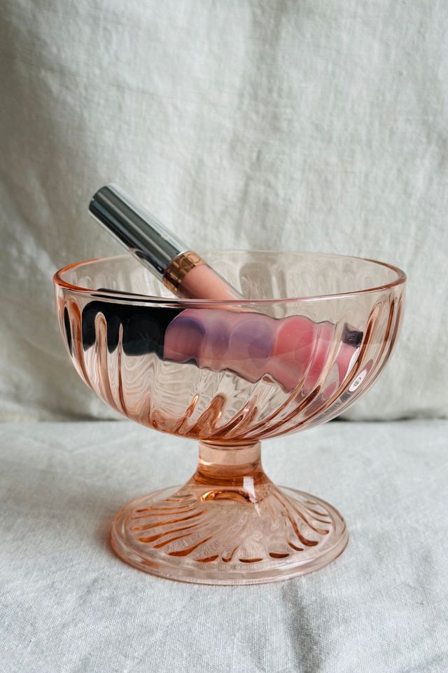 Vintage French Pink Swirled Glass Compote Dish Selected by KA.TL.AK #1