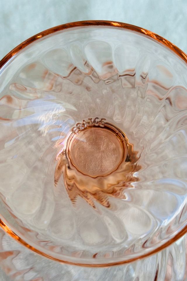 Vintage French Pink Swirled Glass Compote Dish Selected by KA.TL.AK #2