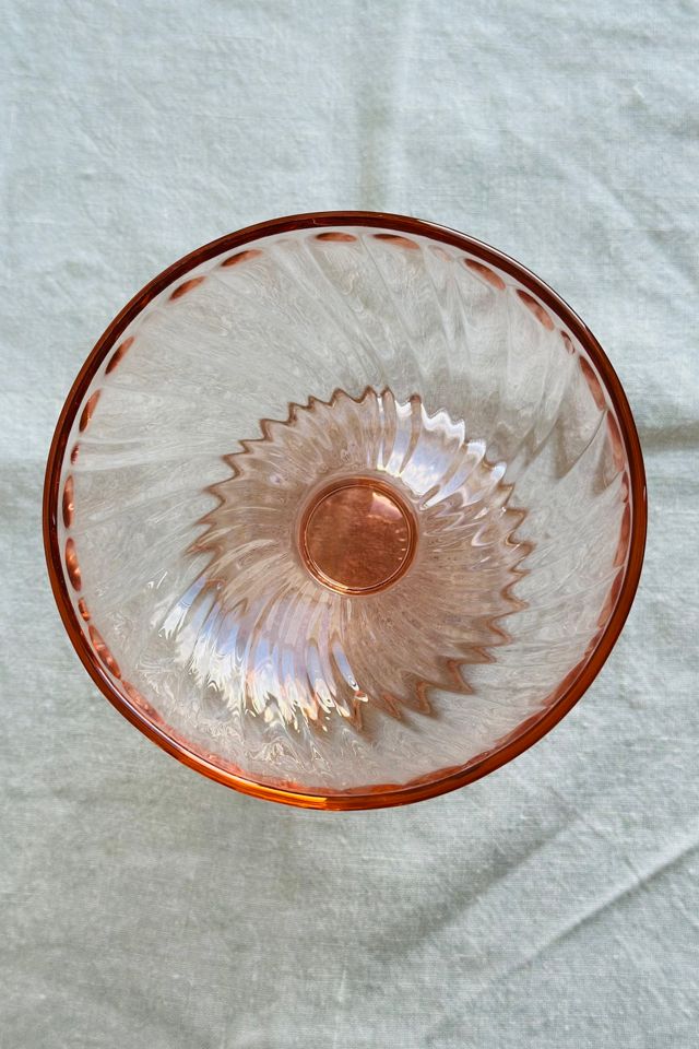 Vintage French Pink Swirled Glass Compote Dish Selected by KA.TL.AK #3
