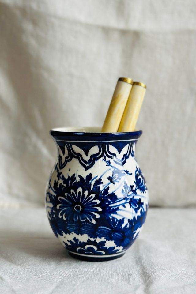 Vintage Blue and White Hand Painted Vase Selected by KA.TL.AK #2