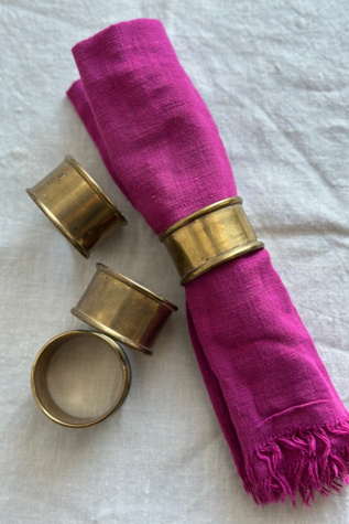 Vintage Set of Four Brass Napkin Rings Selected by KA.TL.AK
