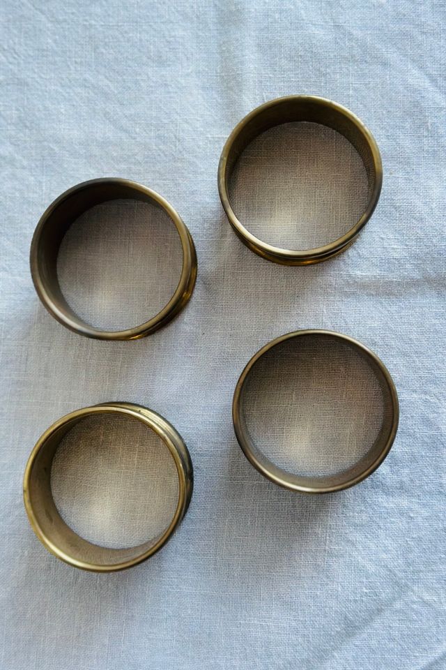 Vintage Set of Four Brass Napkin Rings Selected by KA.TL.AK #1