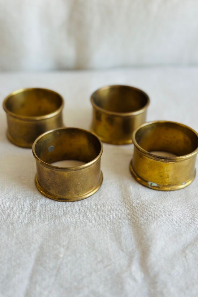 Vintage Set of Four Brass Napkin Rings Selected by KA.TL.AK #2
