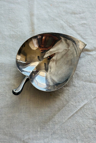 Vintage Silver Plate Footed Leaf Dish Selected by KA.TL.AK