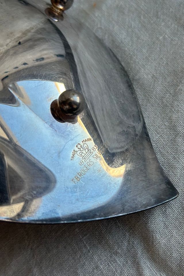 Vintage Silver Plate Footed Leaf Dish Selected by KA.TL.AK #2