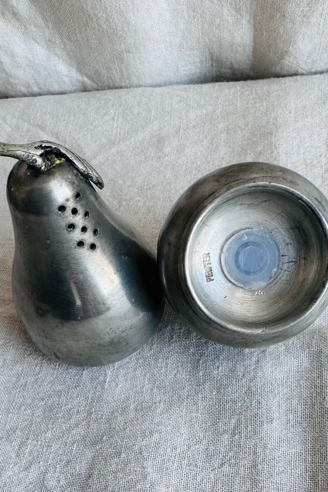 Vintage Kirk Stieff Pewter Pear and Apple Salt and Pepper Shakers Selected by KA.TL.AK #1