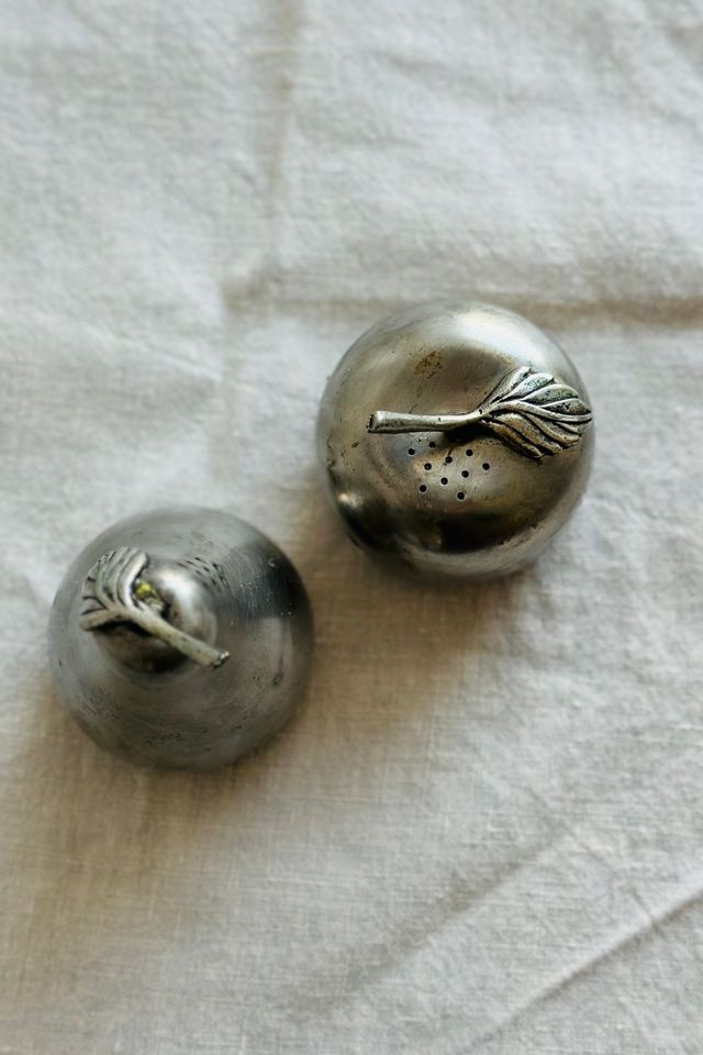 Vintage Kirk Stieff Pewter Pear and Apple Salt and Pepper Shakers Selected by KA.TL.AK #2