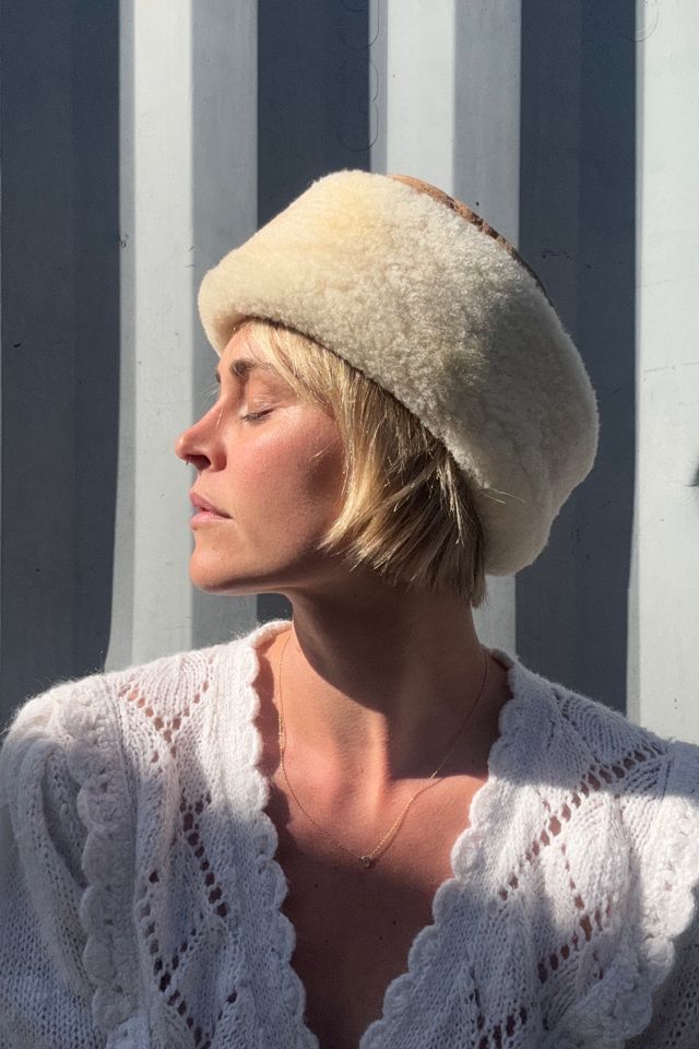 Vintage 1970s Suede Sherpa Hat Selected by Kikos Kloset #1