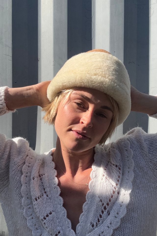 Vintage 1970s Suede Sherpa Hat Selected by Kikos Kloset #2