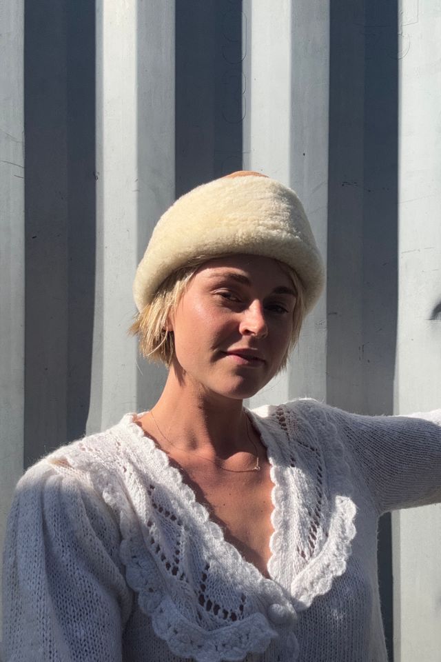 Vintage 1970s Suede Sherpa Hat Selected by Kikos Kloset #3
