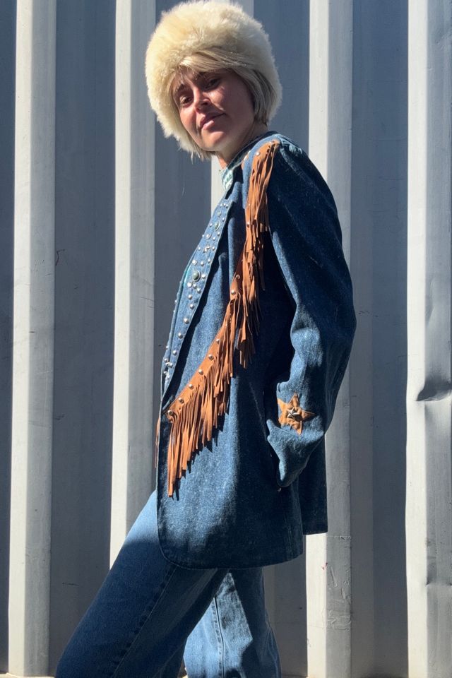 Vintage 1970s Denim Fringe Jacket Selected by Kikos Kloset #2
