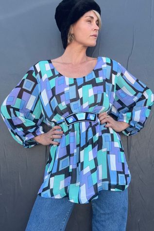 Vintage 1970s Bob Mackie Blouse Selected by Kikos Kloset