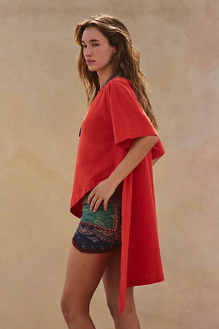 Женский топ free-est Alina Cotton-Linen Short-Sleeve Top, цвет: Вишнёвый — фото 3