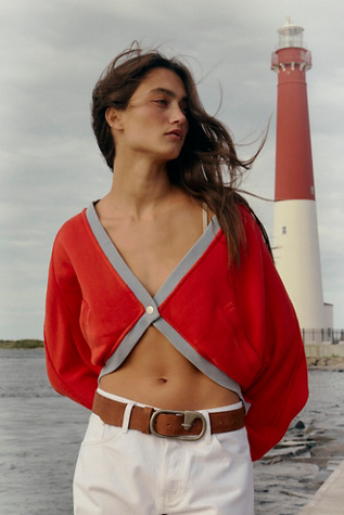 We The Free Charm Bolero Cardi at Free People in High Risk Red Combo, Size: Large