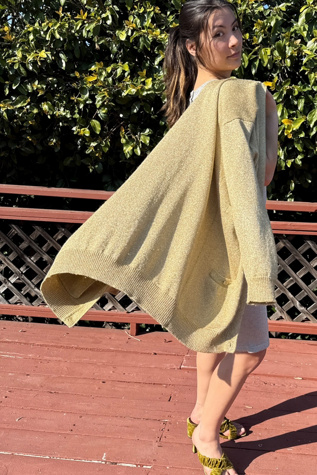 1980s Coin Button Metallic Cardigan Selected by Personal Choice