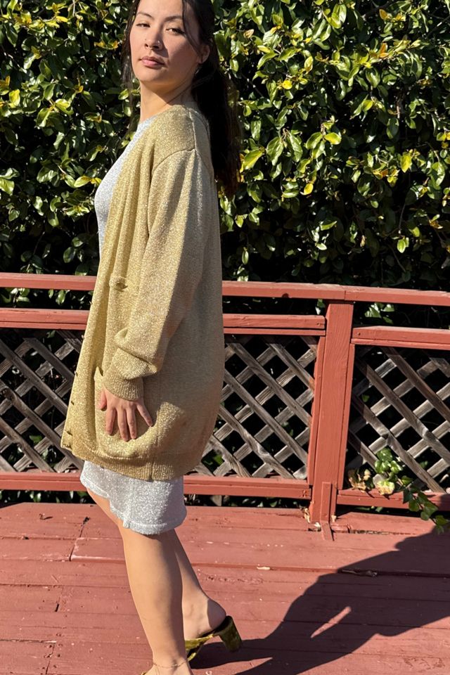 1980s Coin Button Metallic Cardigan Selected by Personal Choice #1