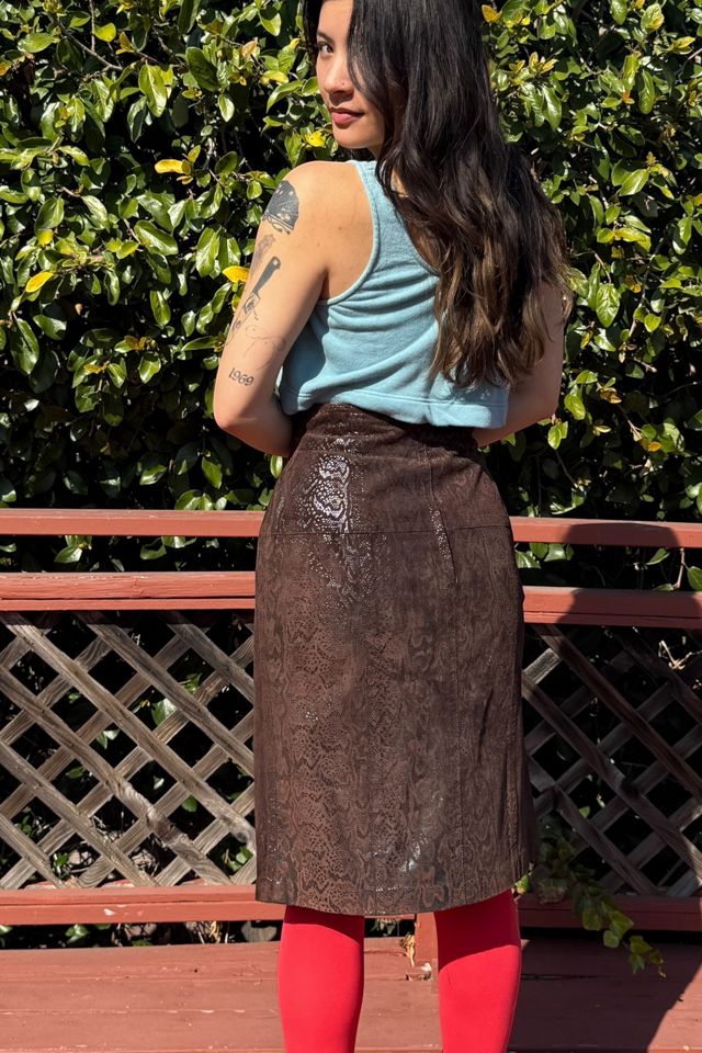 1980s Escada Snakeskin Print Suede Skirt Selected by Personal Choice #1