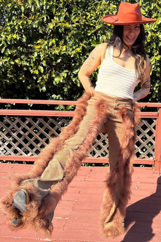 Y2K Maribou and Corduroy Boot Cut Jeans Selected by Personal Choice