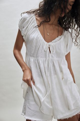 free people perri linen dress Free People Perri Linen Drop-Waist Mini Dress - Wild Rose