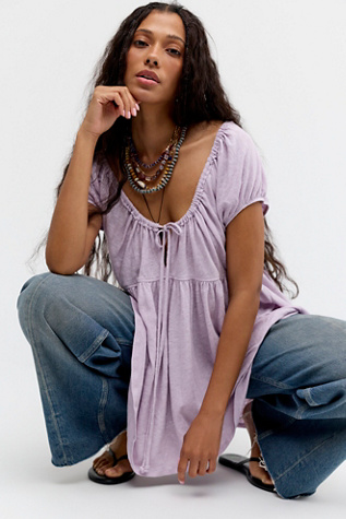 We The Free Bella Babydoll Top at Free People in Orchid Hush, Size: Small