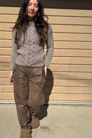 1980s High Waist Leather Pants Selected by Personal Choice