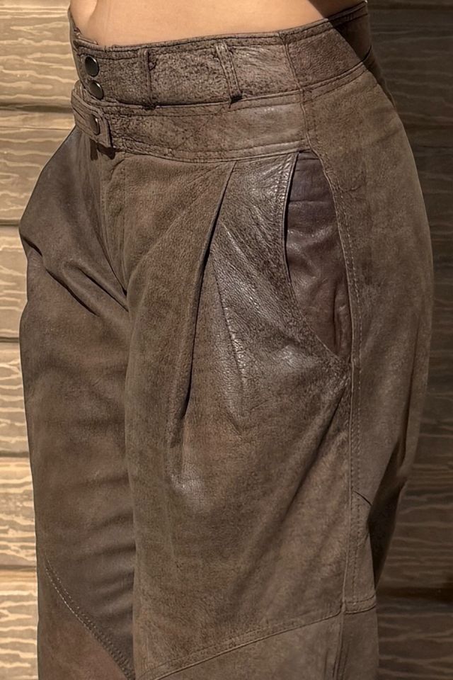 1980s High Waist Leather Pants Selected by Personal Choice #3