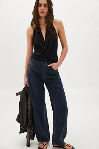 Cupro Cowl Neck Halter Top