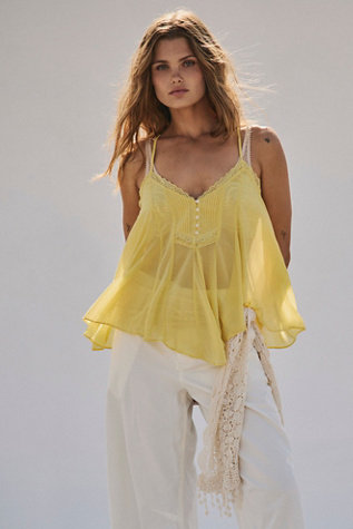 Margaux Tank Top by Free People in Yellow, Size: XL