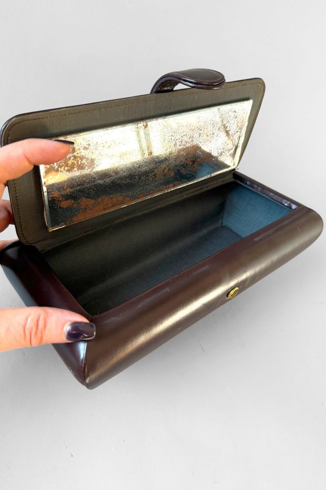 Mid-Century Lucite Handle Leather Box Bag Selected by MARMALADE #2