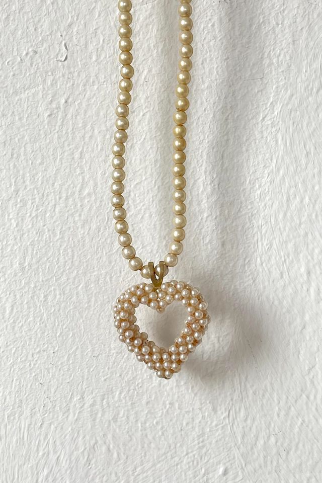 Vintage Faux Pearl Romantic Heart Pendant Selected by MARMALADE #1