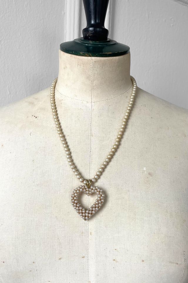 Vintage Faux Pearl Romantic Heart Pendant Selected by MARMALADE #2
