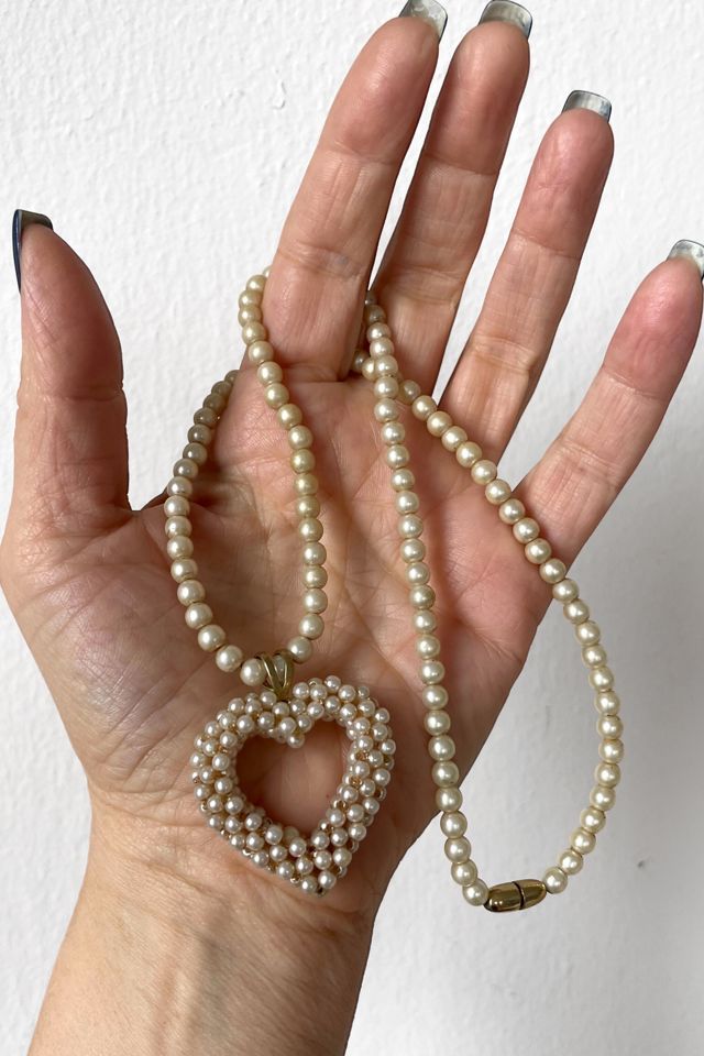 Vintage Faux Pearl Romantic Heart Pendant Selected by MARMALADE #3