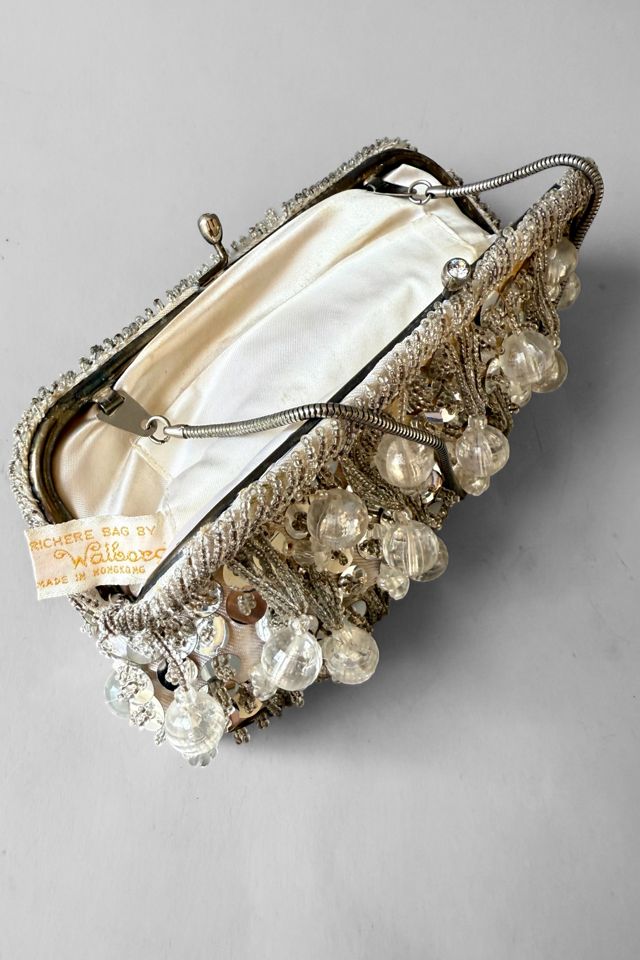 Vintage 60s Mod Silver Beaded Walborg Evening Bag Selected by MARMALADE #2