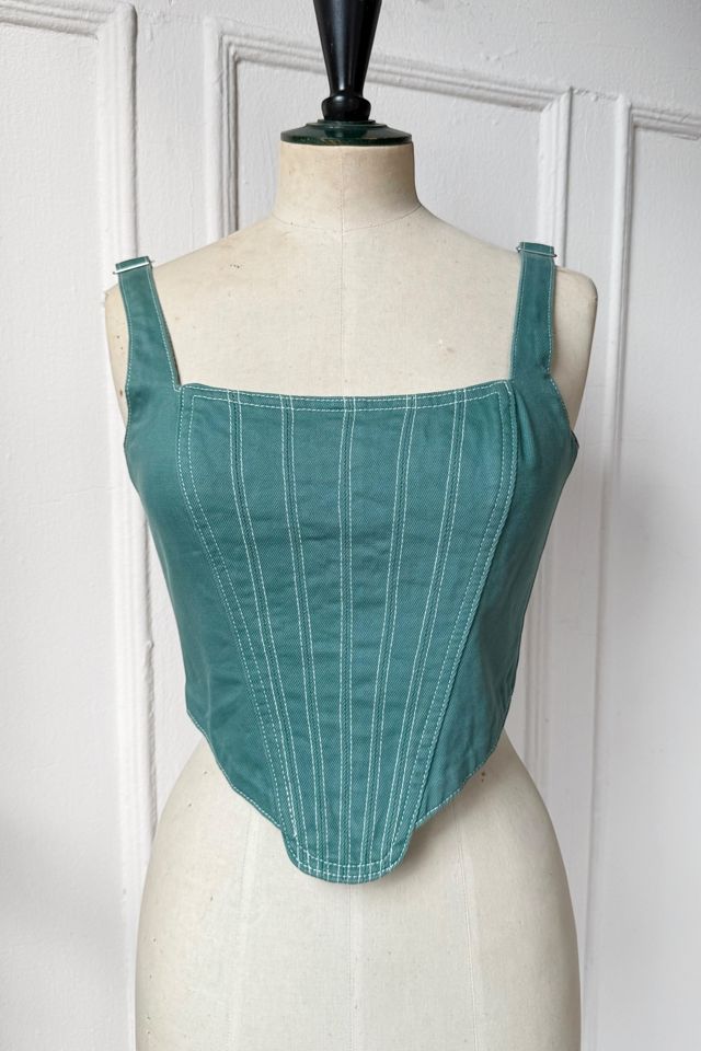 Vintage Y2K Teal Lace-Up Corset Bodice Selected by MARMALADE #2