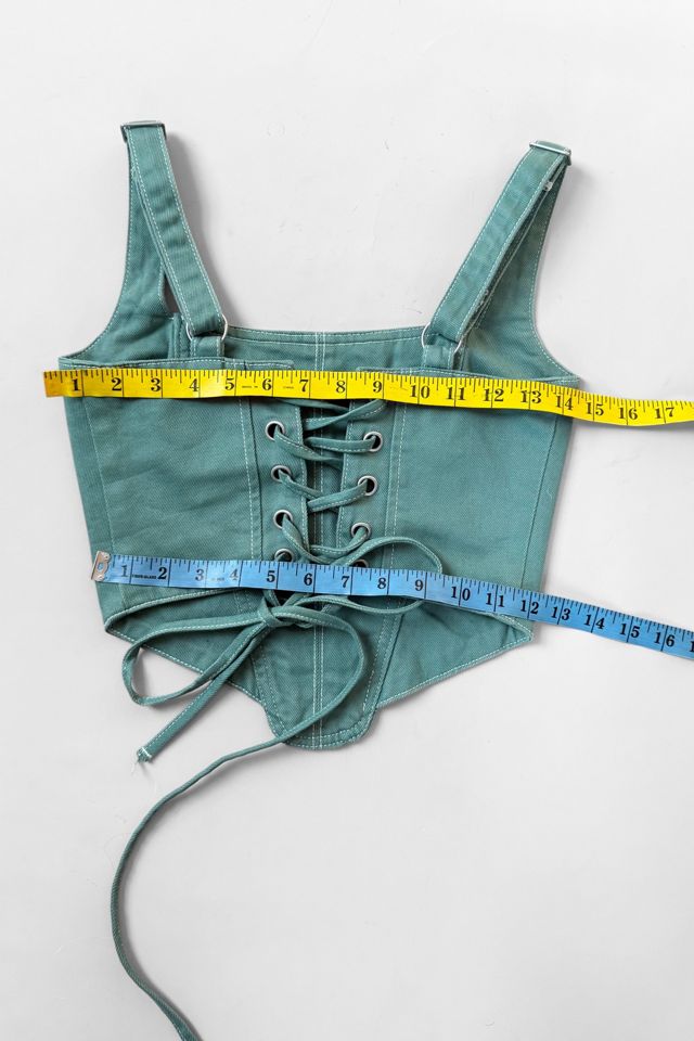 Vintage Y2K Teal Lace-Up Corset Bodice Selected by MARMALADE #3