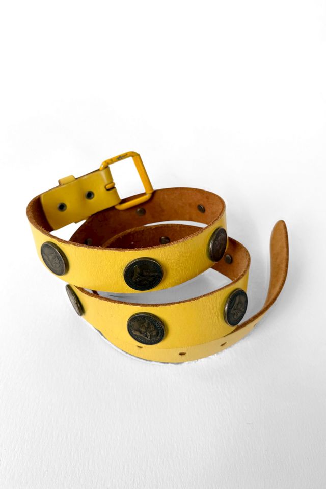 Vintage Yellow leather Queen Victoria Sovereign Coin belt Selected by MARMALADE #1
