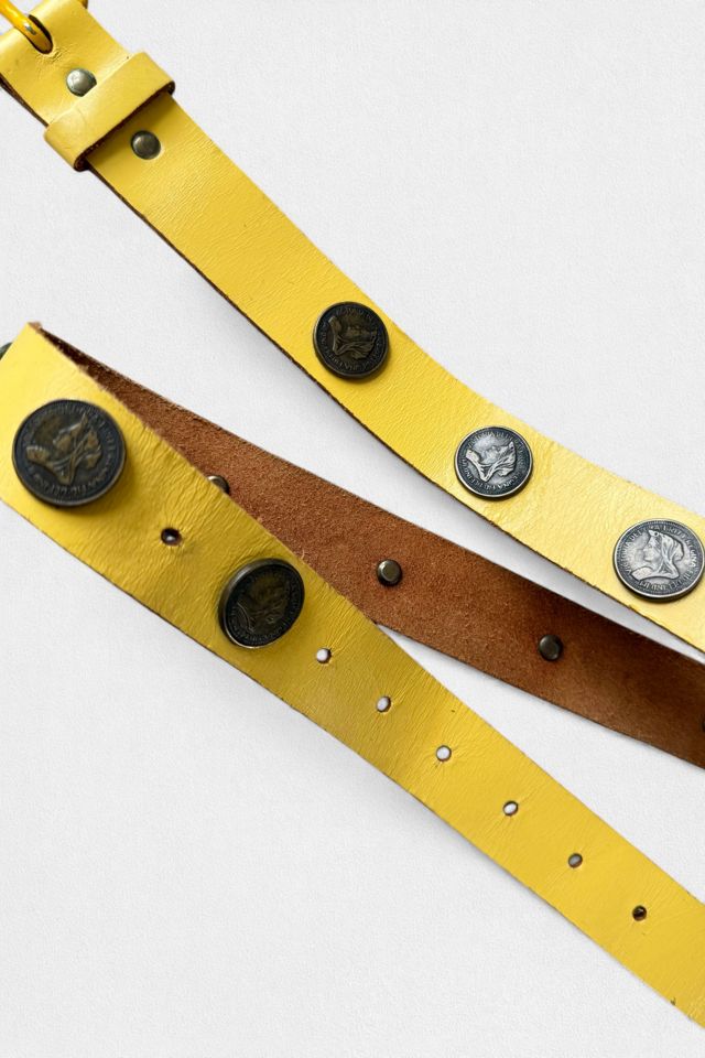 Vintage Yellow leather Queen Victoria Sovereign Coin belt Selected by MARMALADE #2