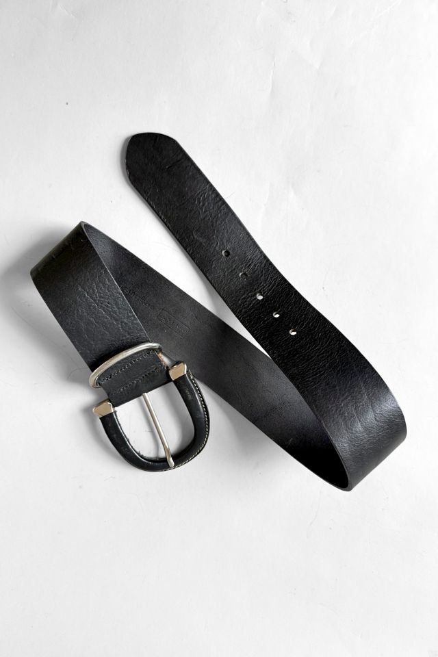 80s Giant Buckle Leather Waist Belt Selected by MARMALADE #1
