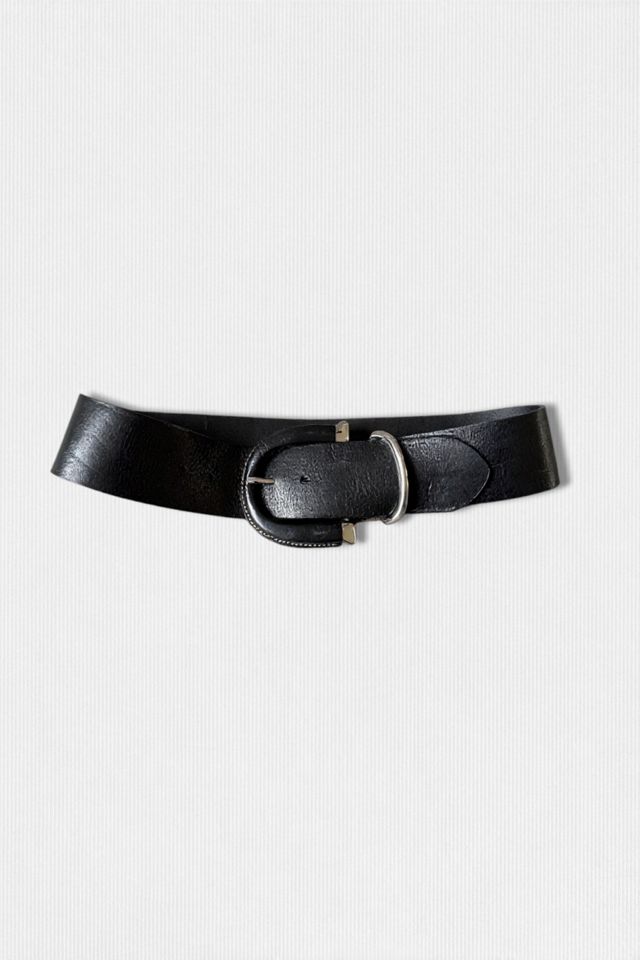 80s Giant Buckle Leather Waist Belt Selected by MARMALADE #2