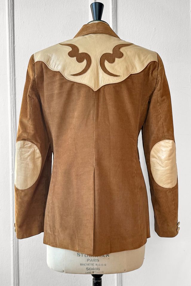 70s Vintage Western Cowgirl Corduroy Blazer With Leather Appliqué Selected by MARMALADE #1