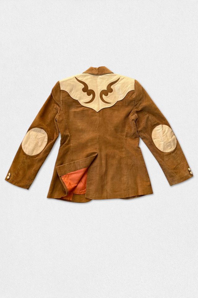 70s Vintage Western Cowgirl Corduroy Blazer With Leather Appliqué Selected by MARMALADE #3