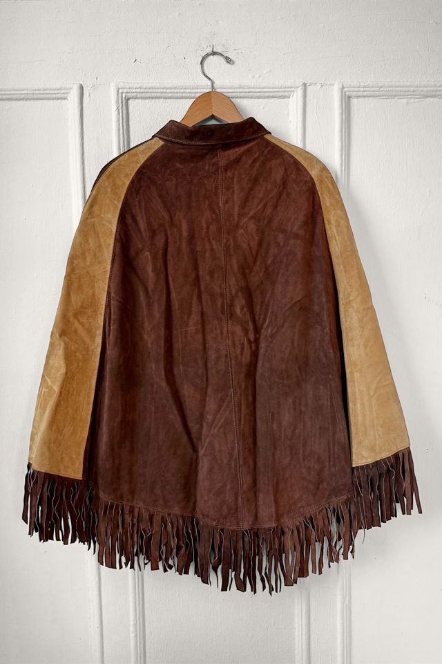 Vintage 70s Boho Suede Fringe Hippy Poncho Selected by MARMALADE #3