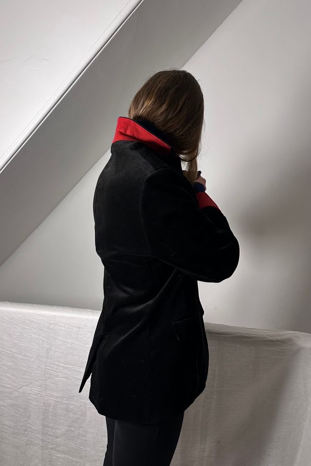Black Velvet Holiday Blazer with Red Details Selected by KA.TL.AK #3