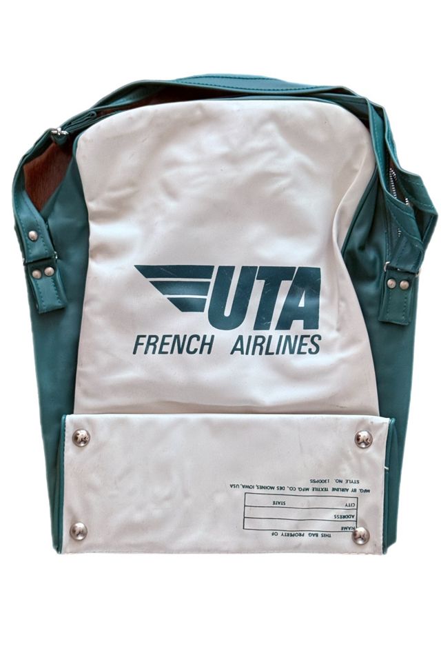 1970's UTA French Airlines Travel Bag Selected By Villains Vintage #1