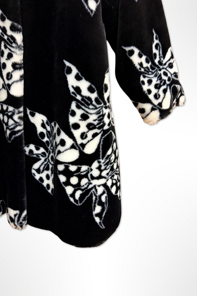 1980s Plush Faux Fur Bow Print Swing Coat Selected By Ritual Vintage #2