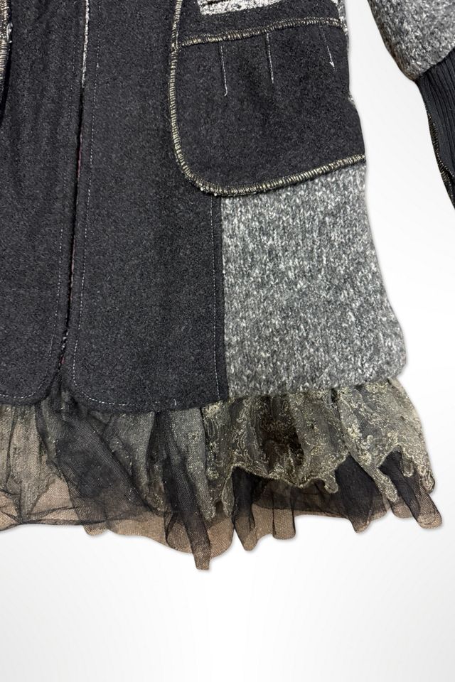 Y2K Mixed Media Knit Lace Coat Selected By Ritual Vintage #2