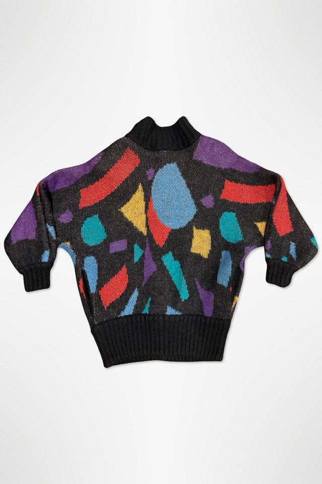 1980s Geometric Print Sweater Coat Selected By Ritual Vintage #2